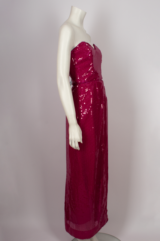 BERRYHAW PINK SEQUIN BUSTIER DRESS