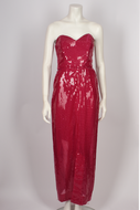 BERRYHAW PINK SEQUIN BUSTIER DRESS