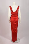 MOSCHINO RED SATIN LONG DRESS