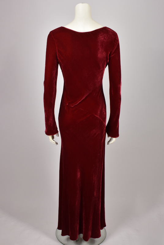 BEN DE LISI RED VELVELT MAXI DRESS