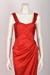 MOSCHINO RED SATIN LONG DRESS