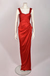 MOSCHINO RED SATIN LONG DRESS