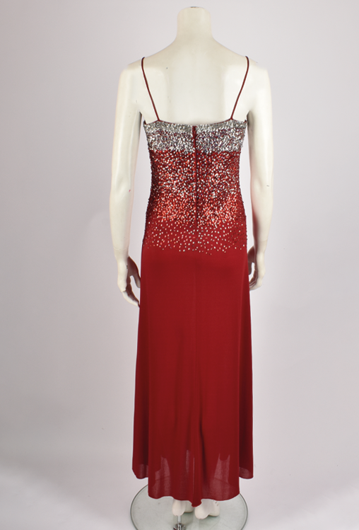 LESLEY SANDRA RED SEQUIN MAXI DRESS