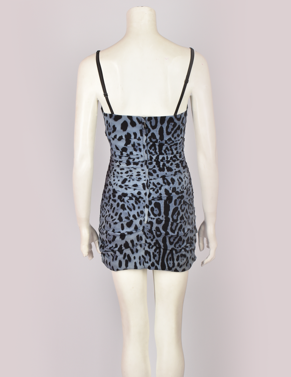 DOLCE&GABANNA BLUE LEOPARD PRINT DRESS