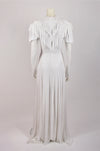 PHILOSOPHY LONG WHITE DRESS WITH FLOUNCES