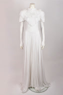 PHILOSOPHY LONG WHITE DRESS WITH FLOUNCES