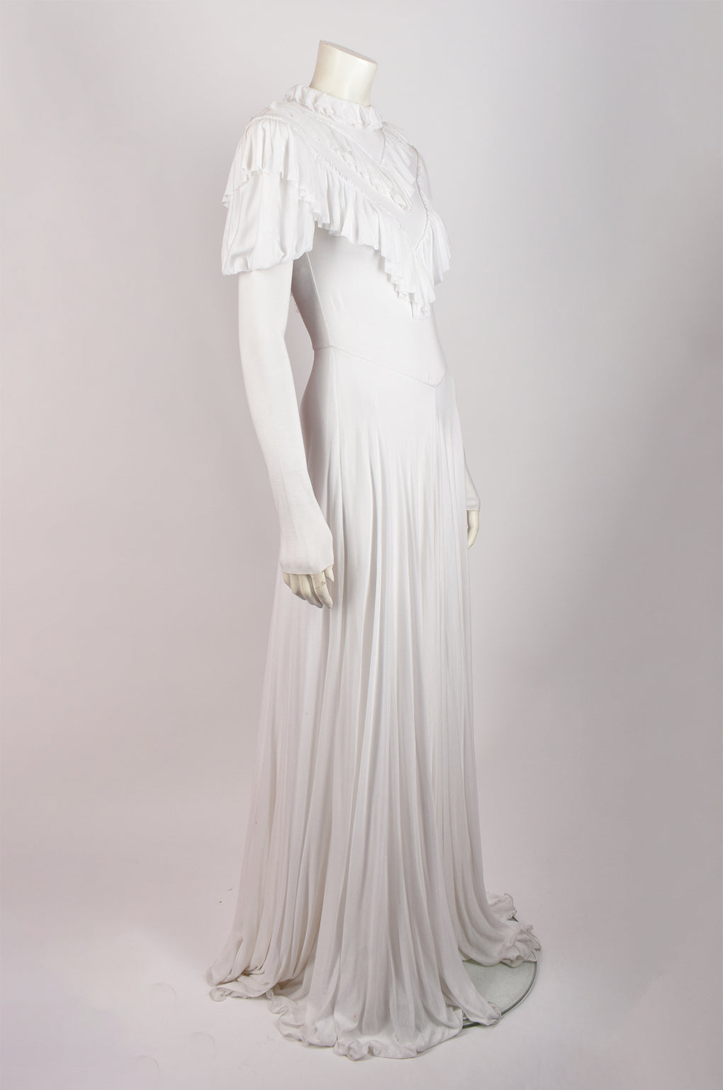 PHILOSOPHY LONG WHITE DRESS WITH FLOUNCES