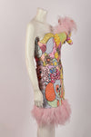 MOSCHINO EMBROIDERED SEQUIN PRINT DRESS WITH HORSE HEAD