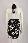 MOSCHINO BLACK HEART PRINT DRESS BACKLESS