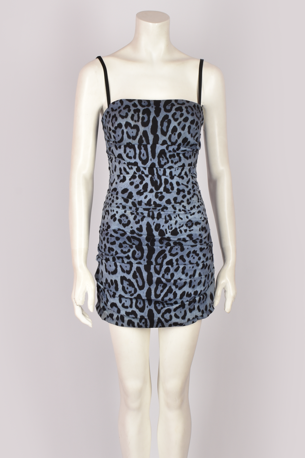 DOLCE&GABANNA BLUE LEOPARD PRINT DRESS