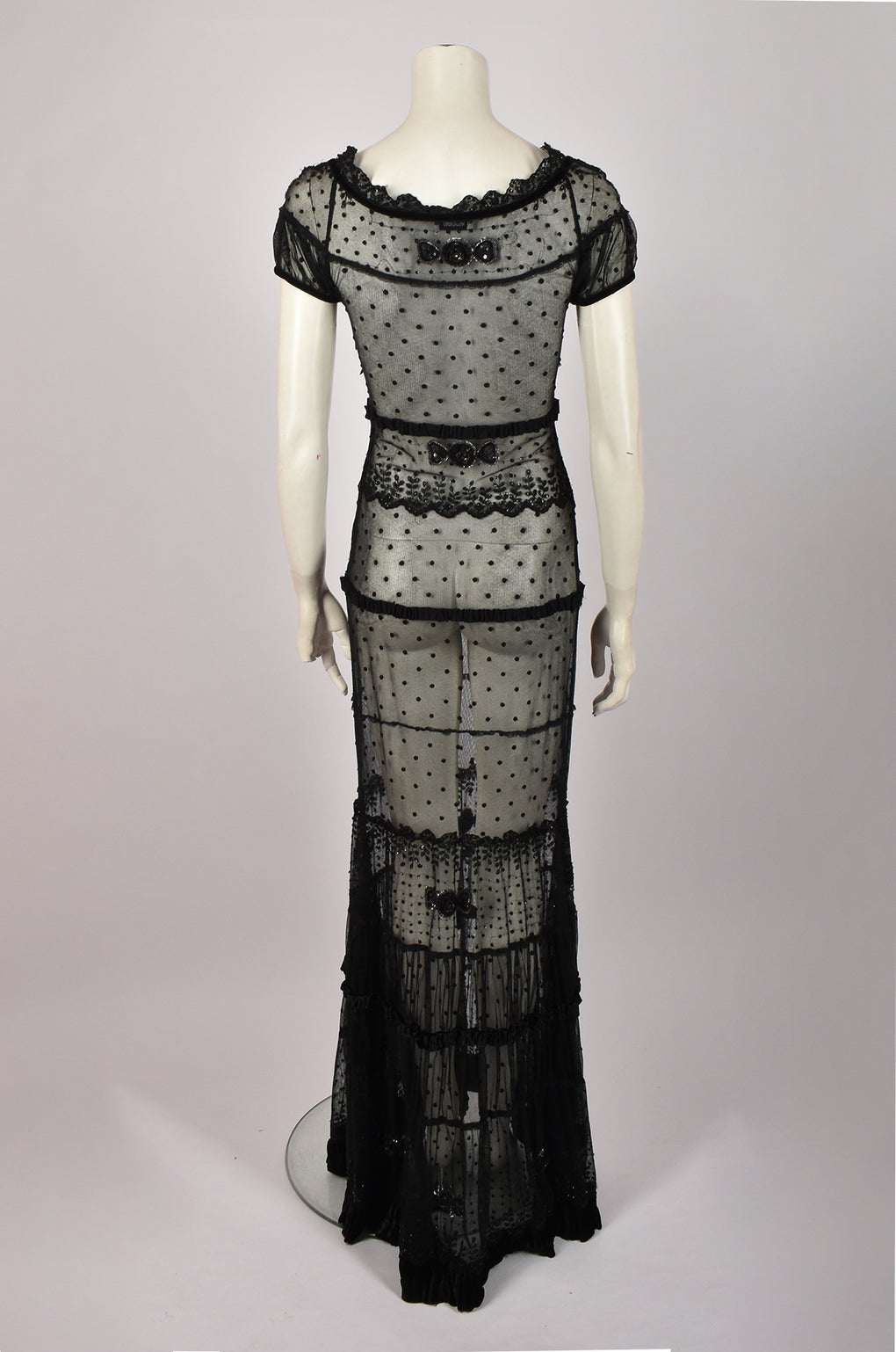 MOSCHINO LONG BLACK LACE DRESS