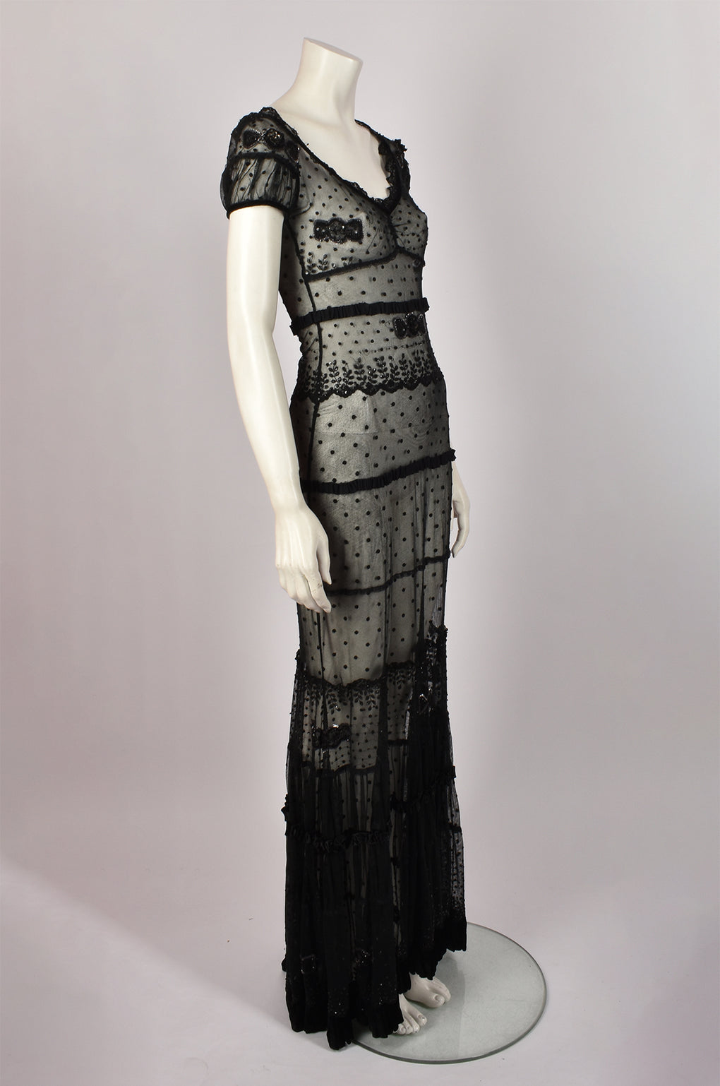 MOSCHINO LONG BLACK LACE DRESS