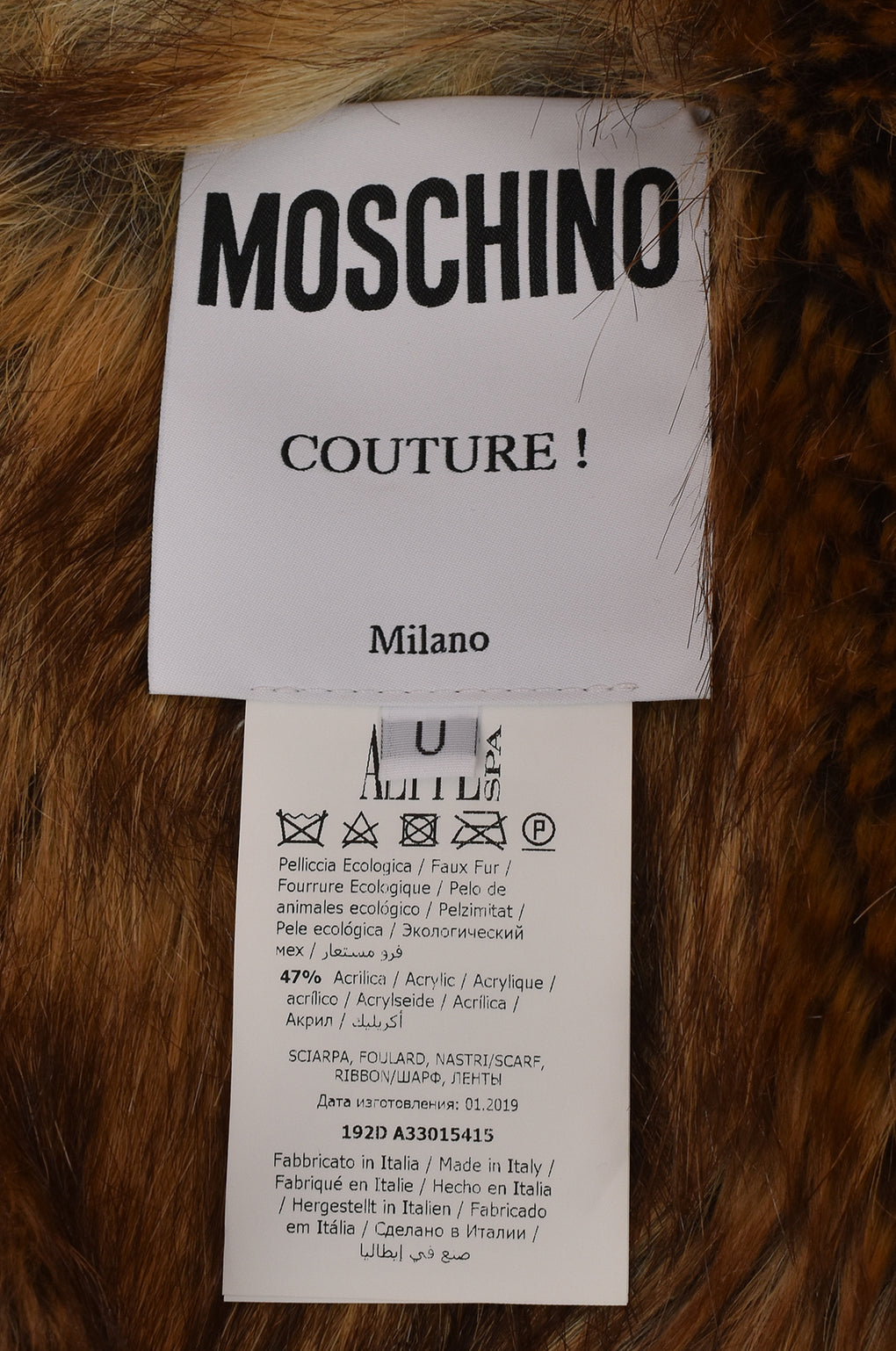 MOSCHINO FOX FUR SCARF