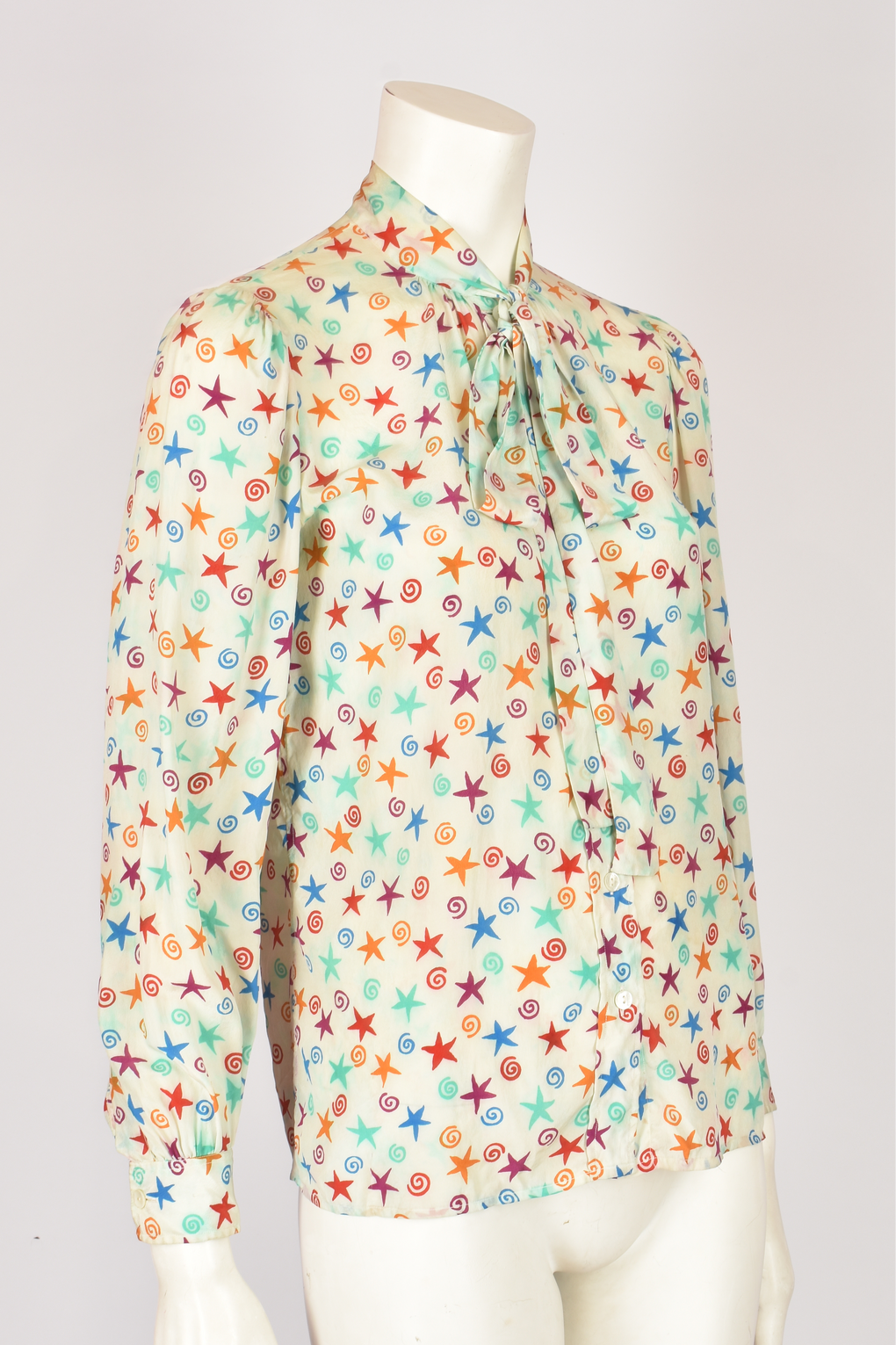 YVES SAINT LAURENT PATTERNED SILK SKIRT