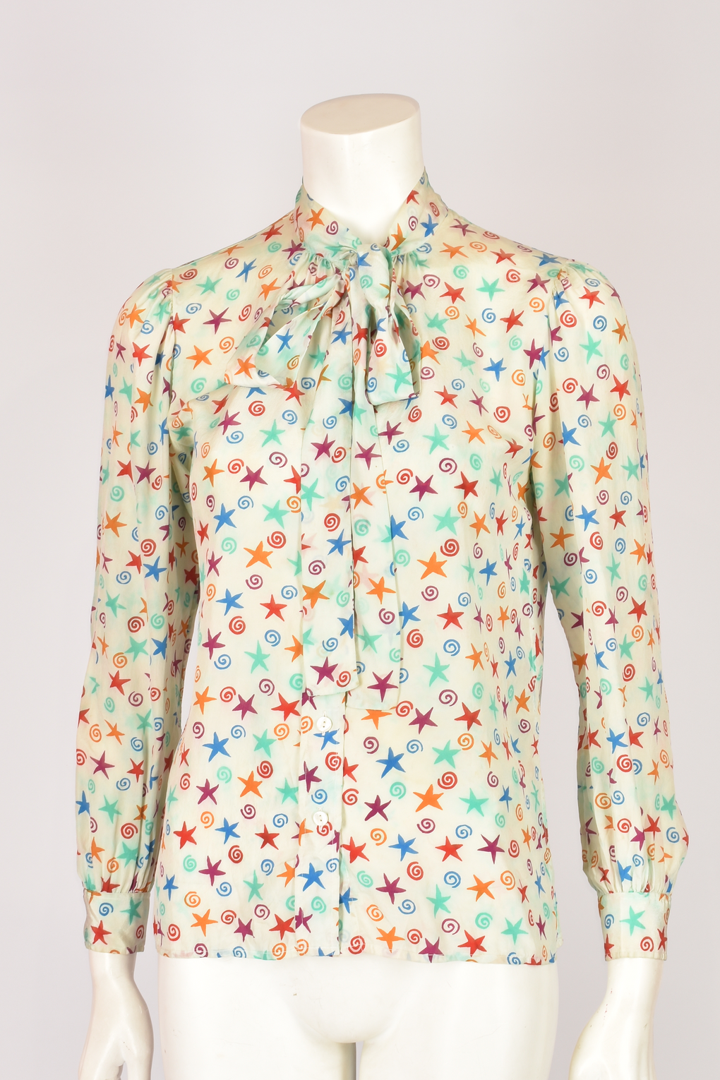 YVES SAINT LAURENT PATTERNED SILK SKIRT