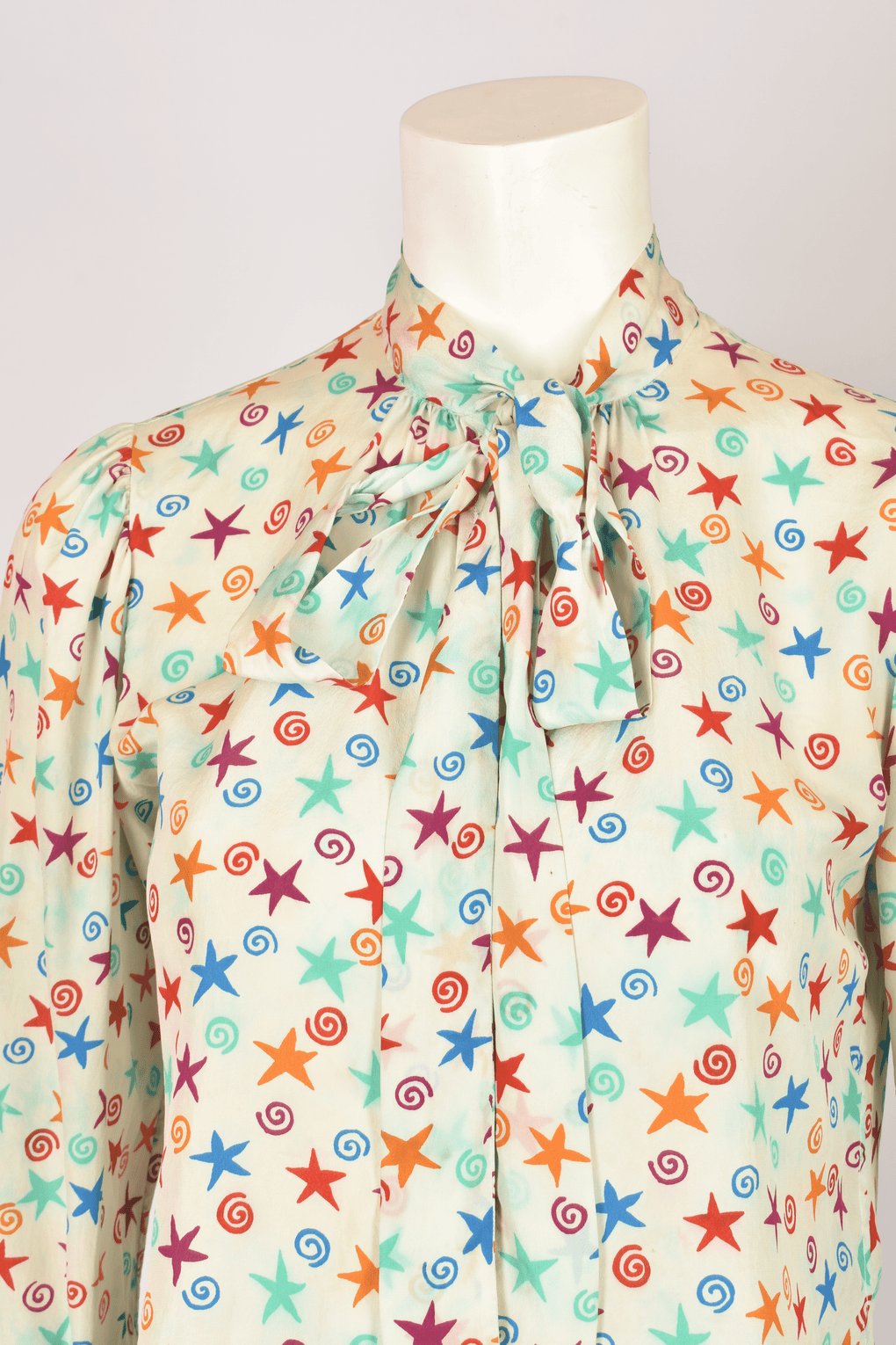 YVES SAINT LAURENT PATTERNED SILK SKIRT