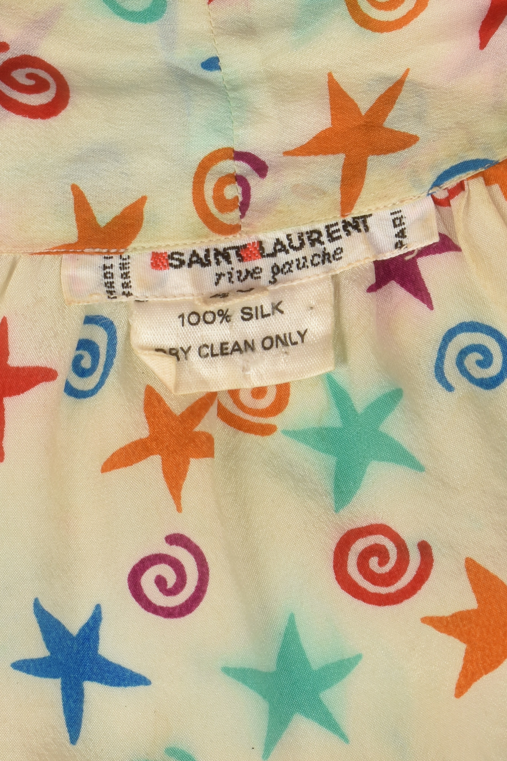 YVES SAINT LAURENT PATTERNED SILK SKIRT