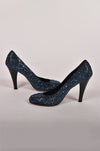 GINA SHOES BLUE CRISTAL HEEL