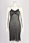 BLACK SHEER SLIP DRESS WITH LACE