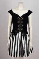 BELLEVILLE SASSOON VELVET AND STRIPED CORSET MINI DRESS