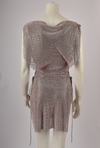 PINK CHAINMAIL MINI DRESS WITH CRISS CROSS SIDES