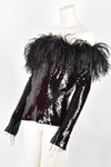 16ARLINGTON BLACK SPARKLE TOP