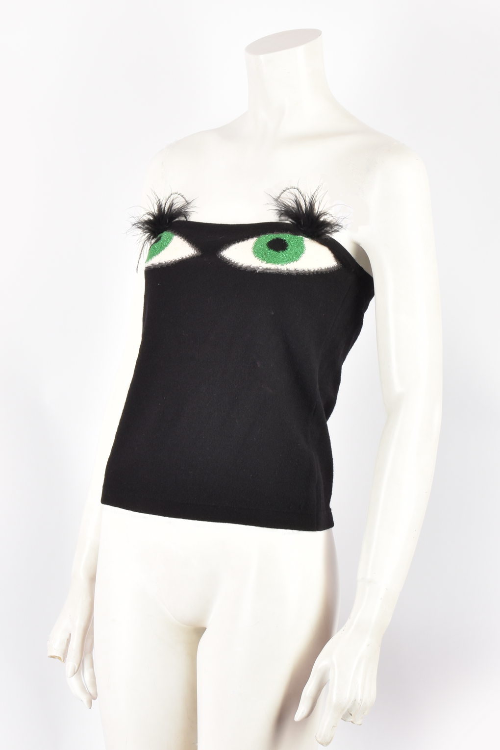 SONIA RYKIEL BLACK TOP WITH GREEN EYES