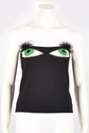 SONIA RYKIEL BLACK TOP WITH GREEN EYES