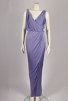 EMANUEL UNAGRO PURPLE DRAPED GOWN