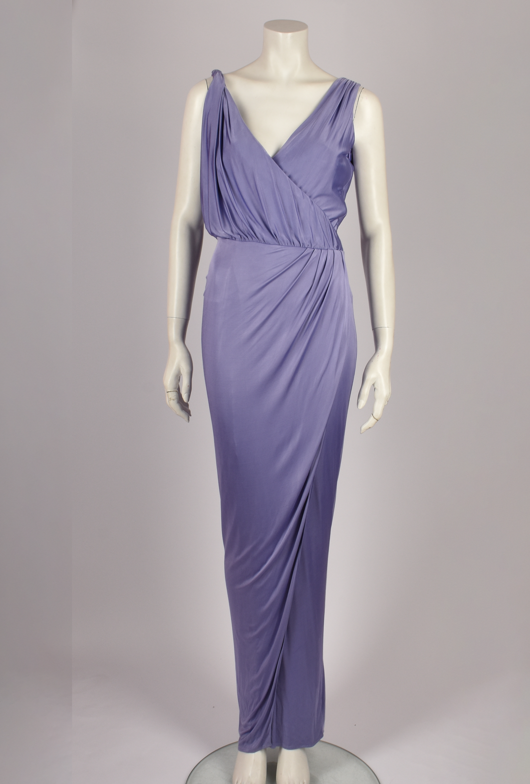 EMANUEL UNAGRO PURPLE DRAPED GOWN