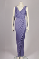 EMANUEL UNAGRO PURPLE DRAPED GOWN