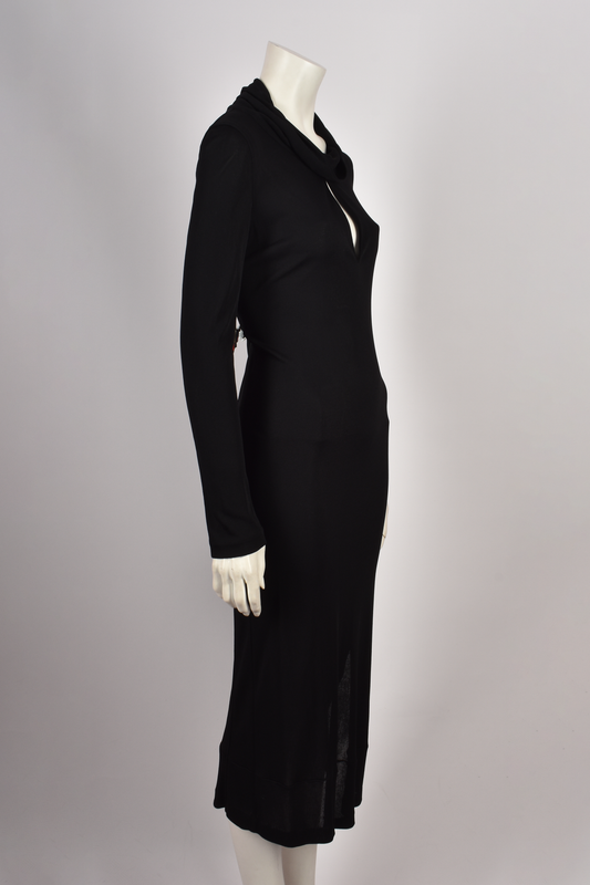 COSTUME NATIONAL BLACK DRESS WITH CHEST OPENING