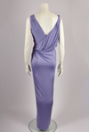 EMANUEL UNAGRO PURPLE DRAPED GOWN