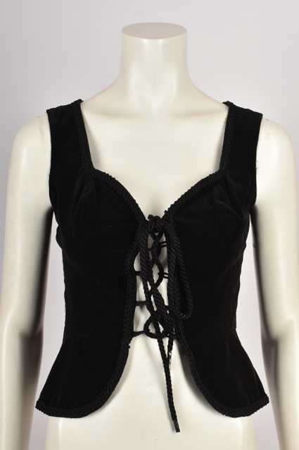 BERNSHAW VELVET LACE UP VEST TOP