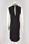GIANNI VERSACE JEWELLED MOCK-NECK BLACK DRESS
