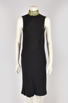 GIANNI VERSACE JEWELLED MOCK-NECK BLACK DRESS