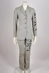 VERSACE JEANS COUTURE GINGHAM SUIT WITH PATCHWORK DETAIL