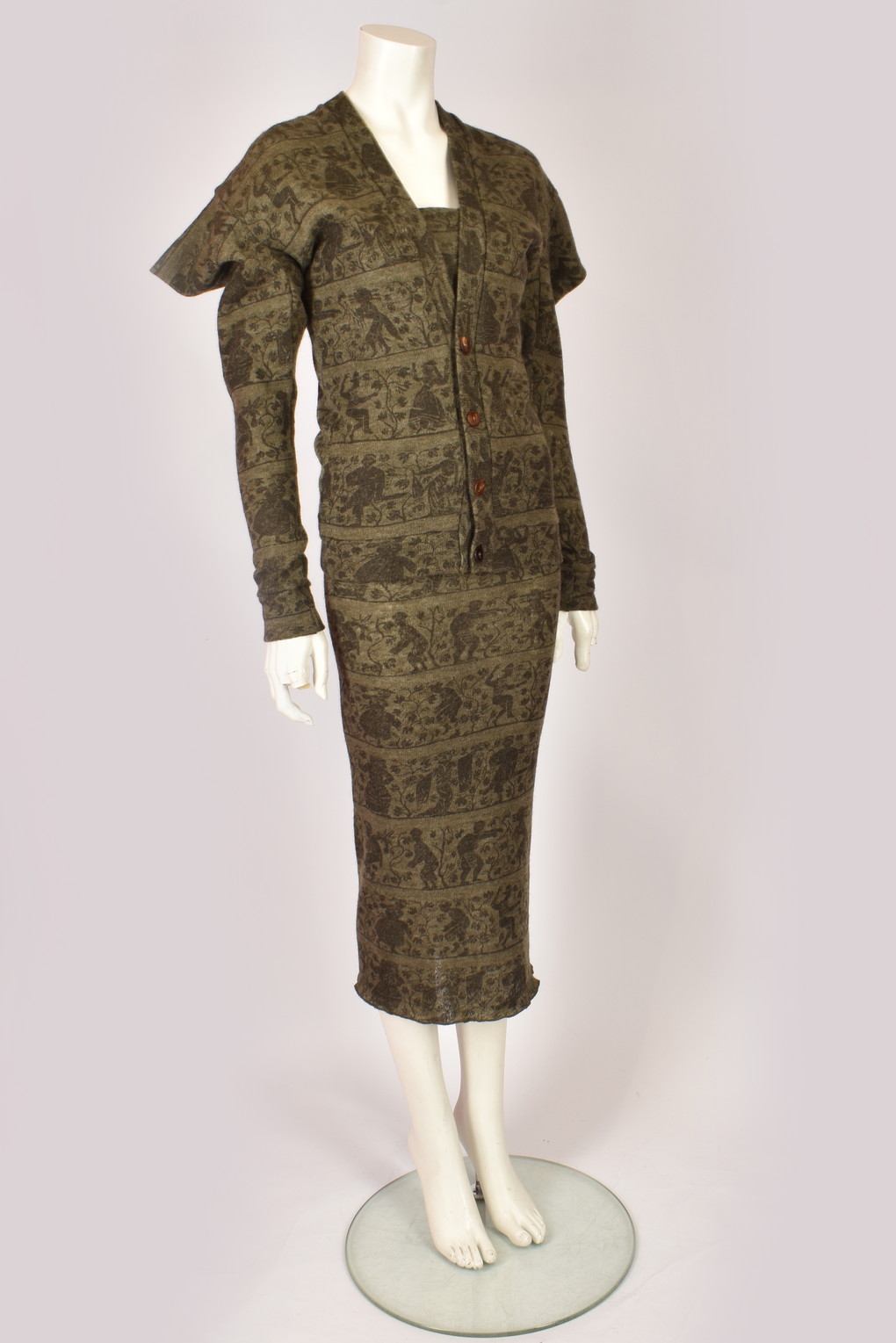 VIVIENNE WESTWOOD WORLDS END WOOL DRESS AND CARDIGAN