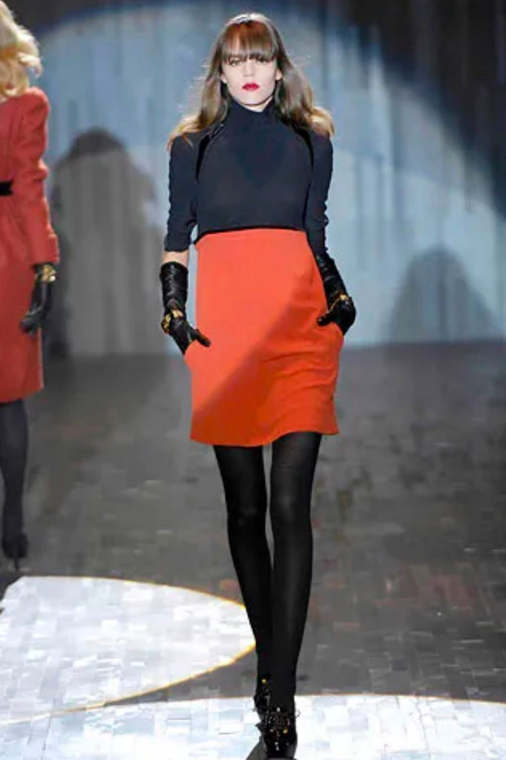 GUCCI F/W 2007 BLACK AND ORANGE MINI DRESS