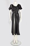 ALEXANDER MCQUEEN BLACK AND WHITE SATIN DRESS