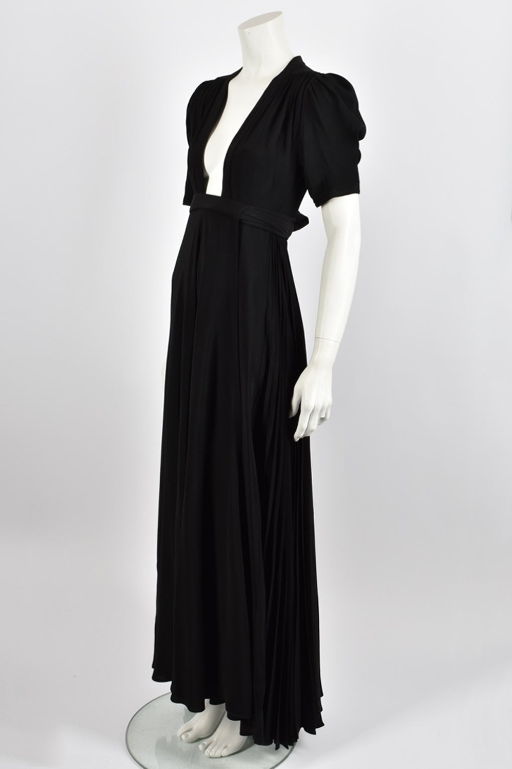 OSSIE CLARK 1960s black maxi dress M