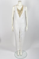 LAURA BIAGIOTTI beaded cowl neck jumpsuit / S-M