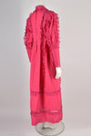 VINTAGE 70s bright pink Mexican dress L