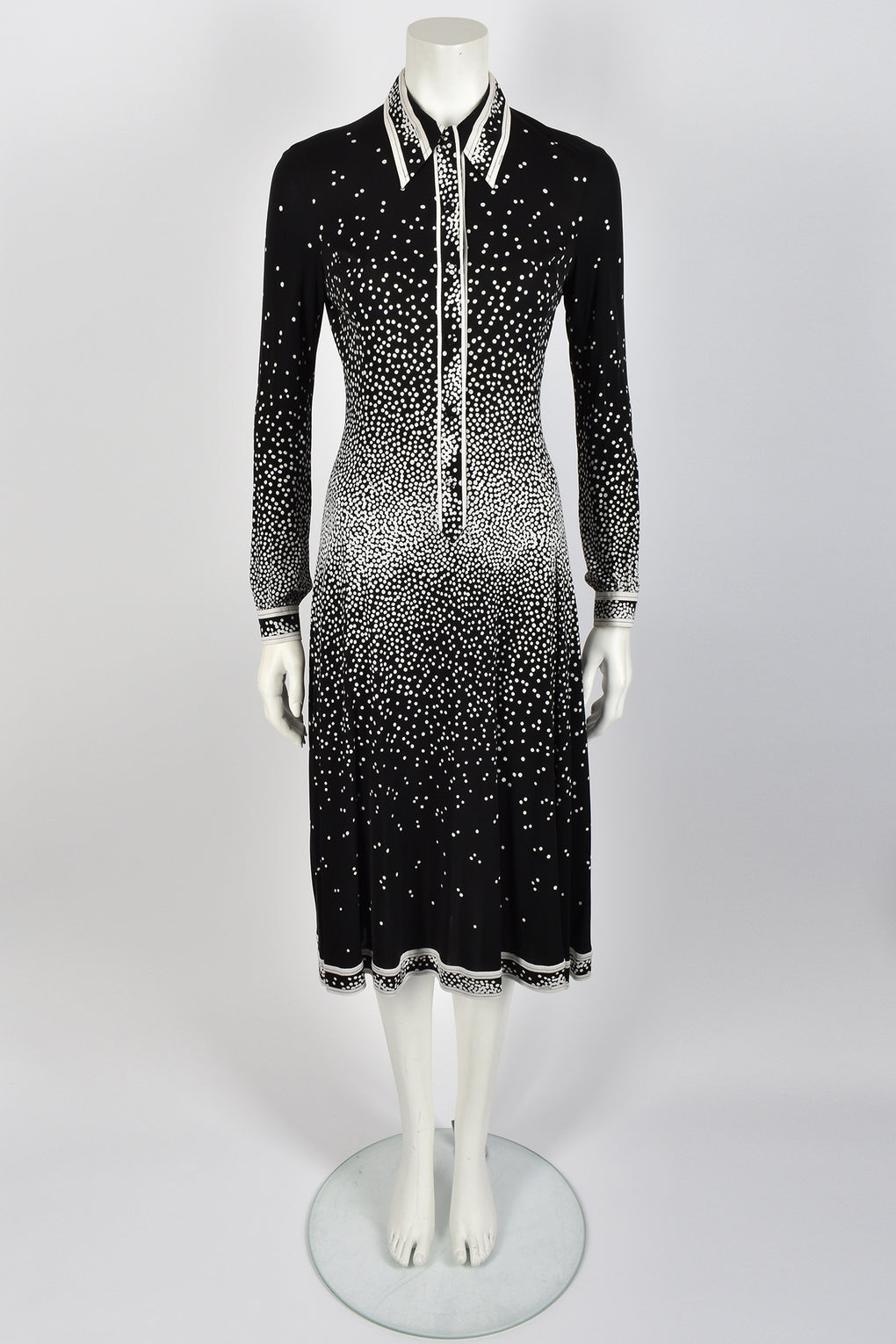 LEONARD PARIS 70s silk dots print dress