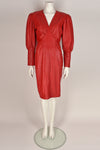 MICHAEL HOBAN 80s red leather dress S