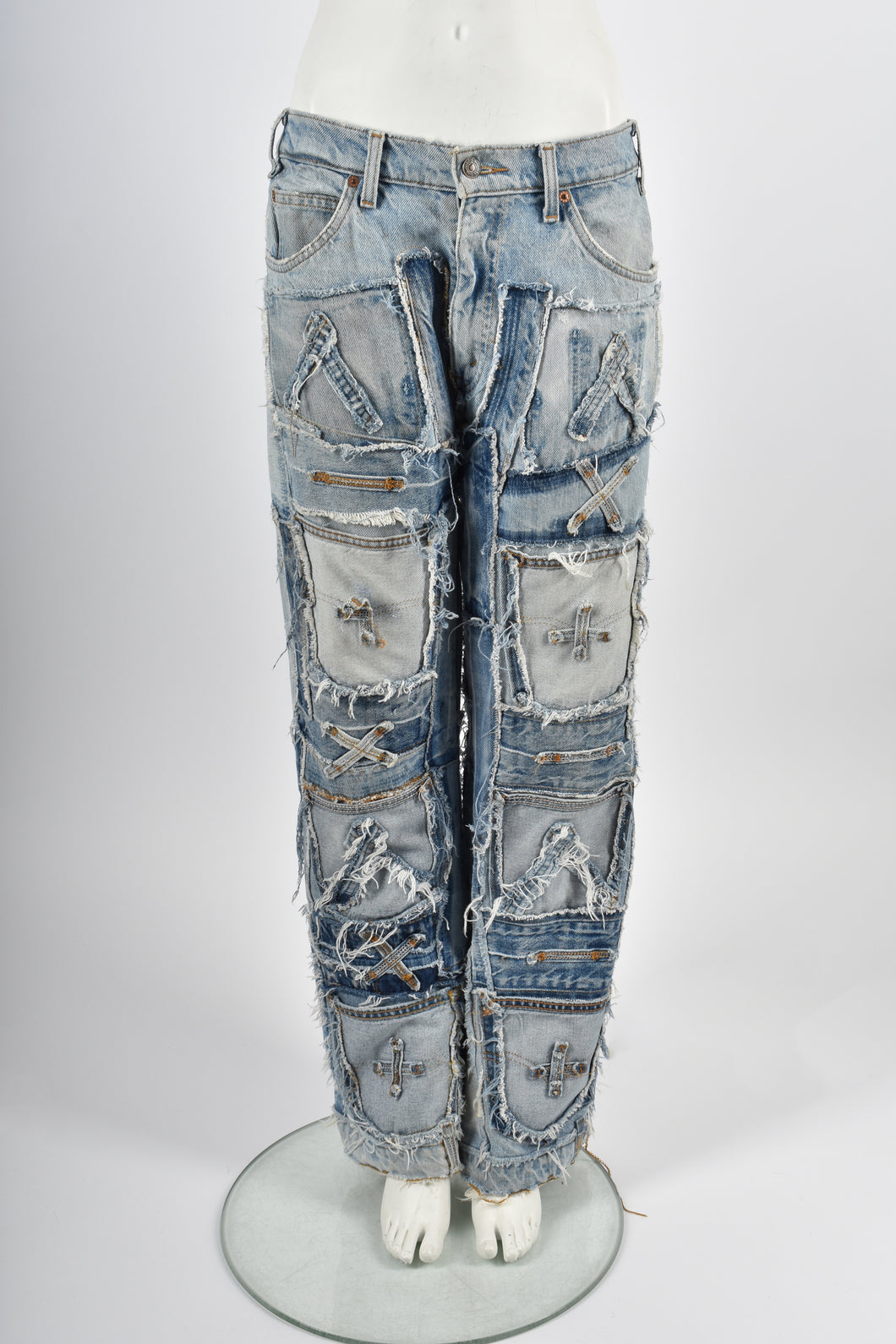 LEVIS STRAUSS 1980s customised denim patchwork jeans