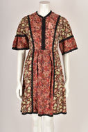 ANGELA GORE 1970s paisley print dress S