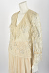 CAROLINE CHARLES lace blouse and skirt set / S-M
