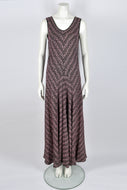 VINTAGE 30s lame striped dress M-L