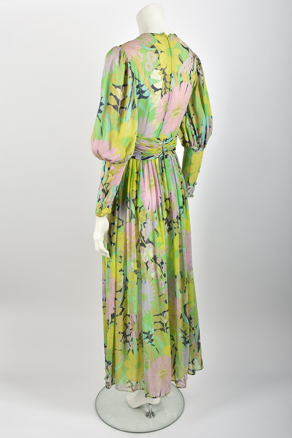 70s floral dress / XS-S